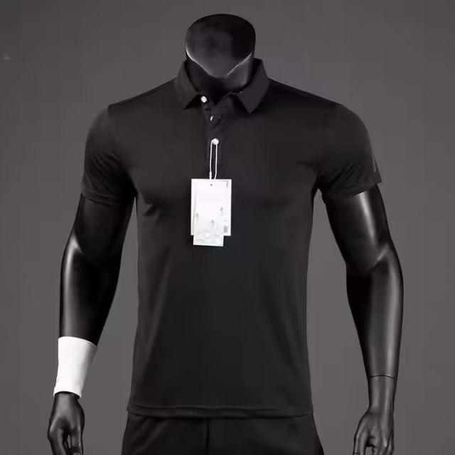 Made-to-order  Men’s Textured Performance Polo Shirt – Steel Grey