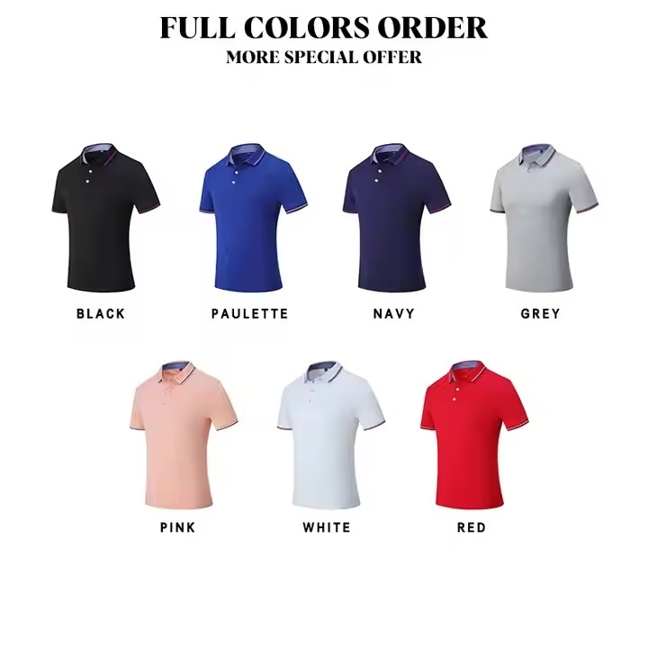 OEM ODM Men’s Classic Tipped Collar Polo Shirt – Multiple Color Options