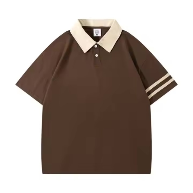 Custom  Men’s Retro Contrast Collar Polo Shirt – Black with White Trim