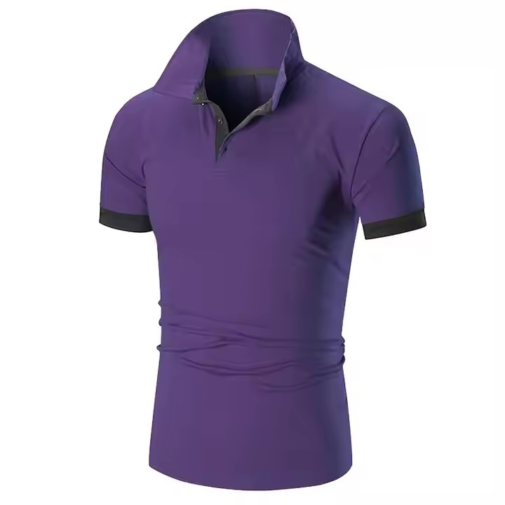 Made-to-order Men’s Slim Fit Contrast Collar Polo Shirt – Dark Green with Red Accents