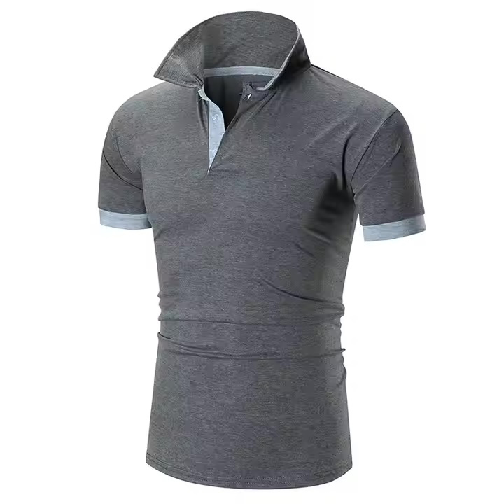 Made-to-order Men’s Slim Fit Contrast Collar Polo Shirt – Dark Green with Red Accents