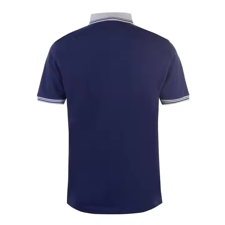 Made-to-order Men’s Classic Navy Polo Shirt – Contrast Collar and Cuff Trim