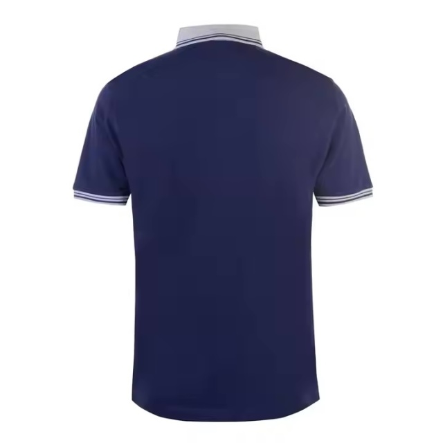 Made-to-order Men’s Classic Navy Polo Shirt – Contrast Collar and Cuff Trim