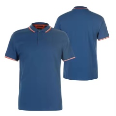 Made-to-order Men’s Classic Navy Polo Shirt – Contrast Collar and Cuff Trim