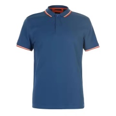 Made-to-order Men’s Classic Navy Polo Shirt – Contrast Collar and Cuff Trim
