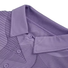 Custom Design  Men’s Lavender Tech Polo Shirt – Abstract Wave Line Print