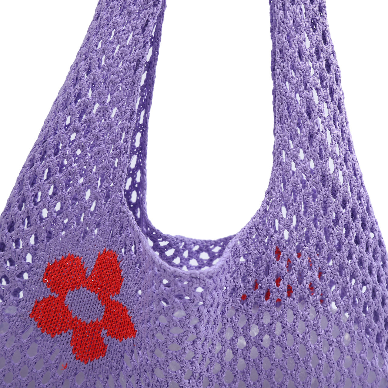 OEM ODM Purple Flower Net Tote Bag