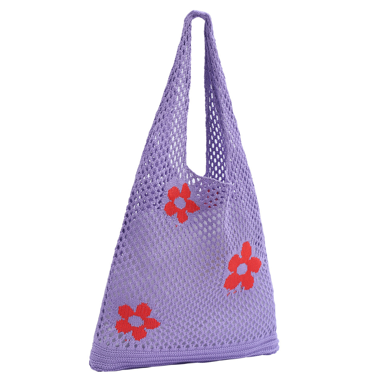 OEM ODM Purple Flower Net Tote Bag