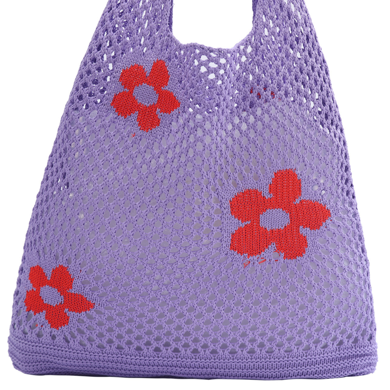 OEM ODM Purple Flower Net Tote Bag