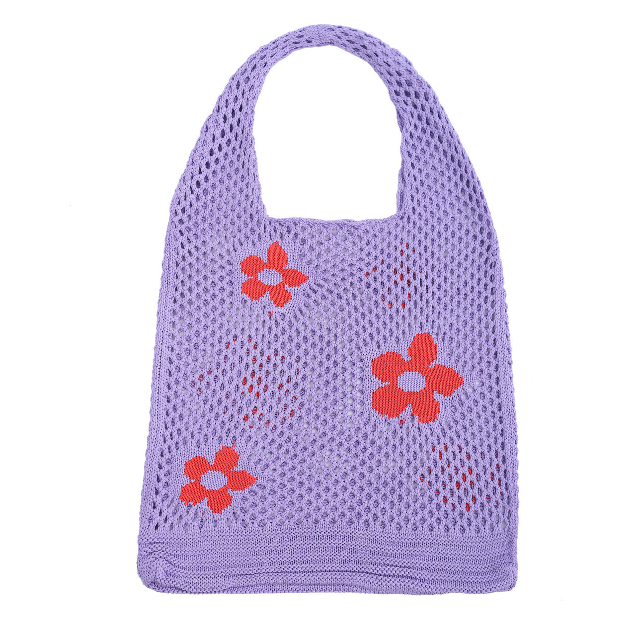 OEM ODM Purple Flower Net Tote Bag