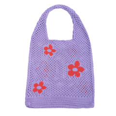 OEM ODM Purple Flower Net Tote Bag