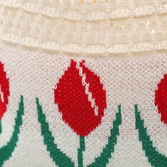 Wholesale Vintage Knit Tulip Pattern Tote Bag