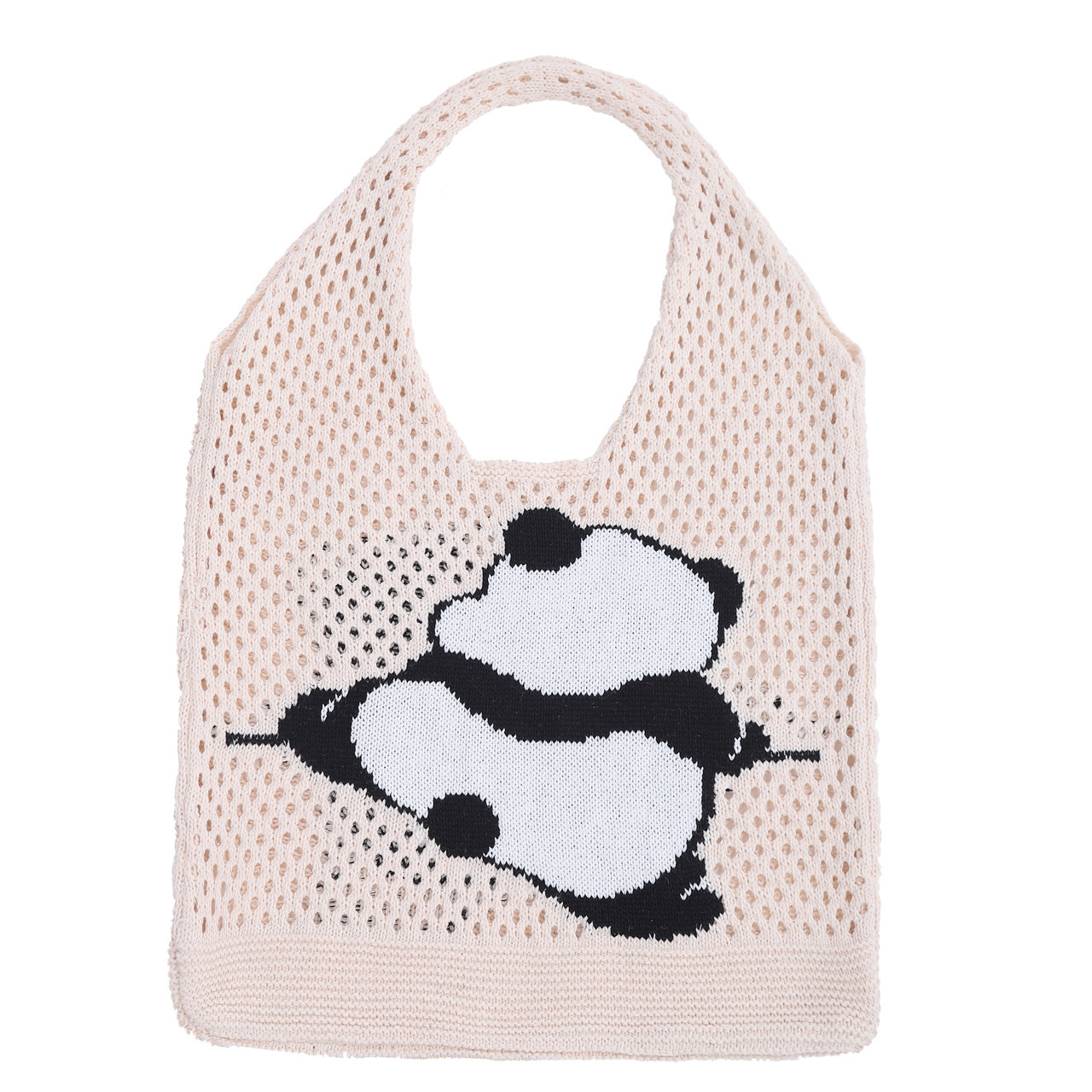 Custom Panda Crochet Net Tote Bag