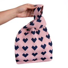 OEM Available Pink Heart Pattern Tote Bag