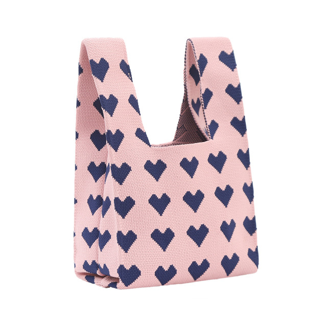 OEM Available Pink Heart Pattern Tote Bag