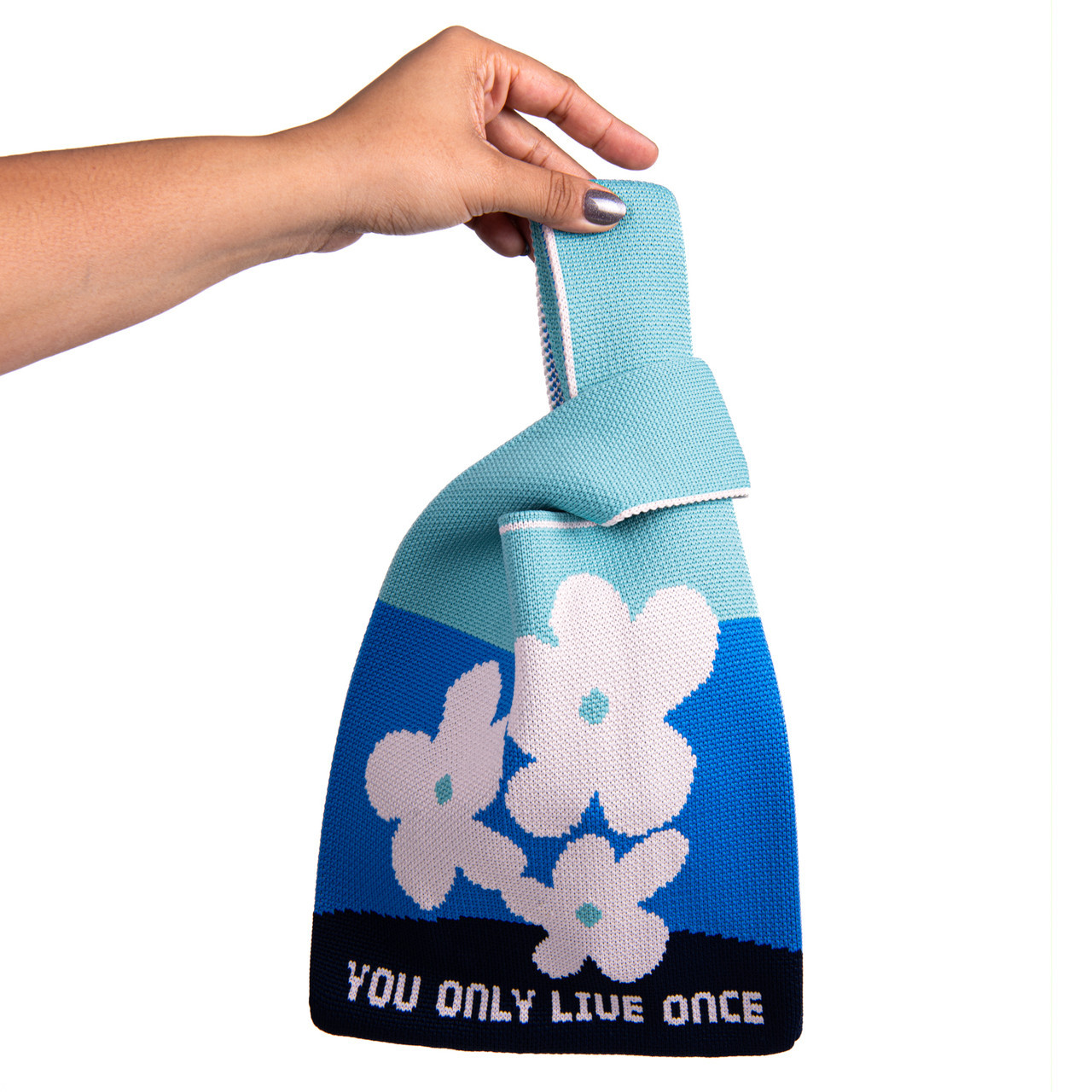 Customized "You Only Live Once" Floral Tote Bag
