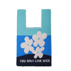 Customized "You Only Live Once" Floral Tote Bag
