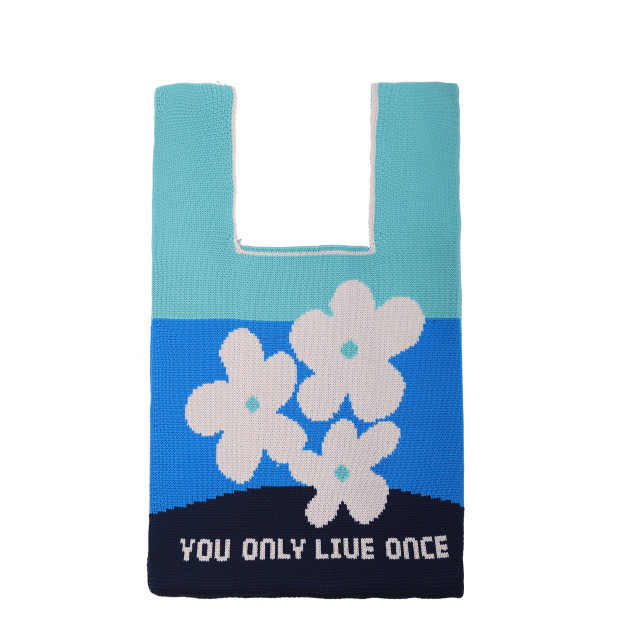 Customized "You Only Live Once" Floral Tote Bag