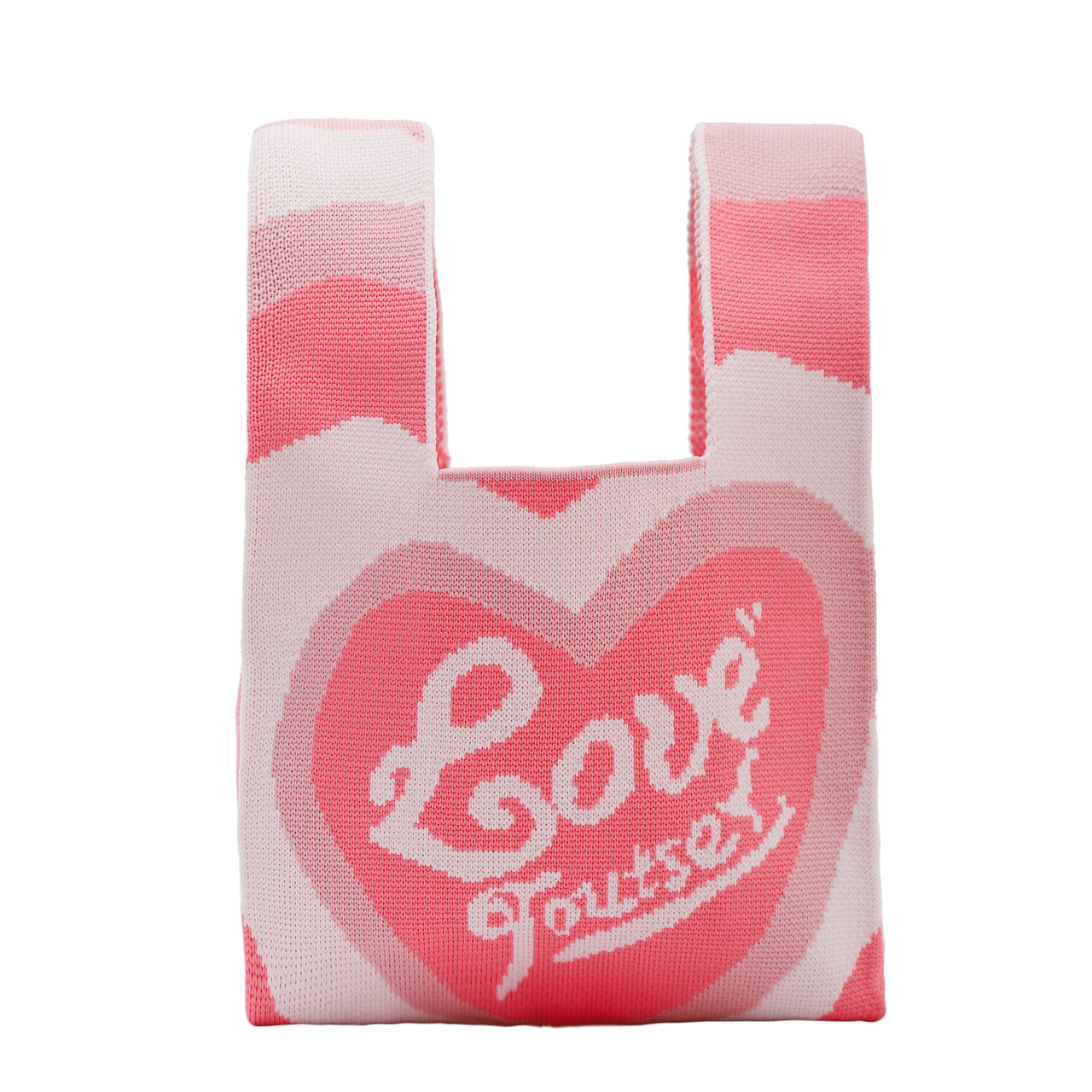 Made-to-order Pink Heart Knit Tote Bag