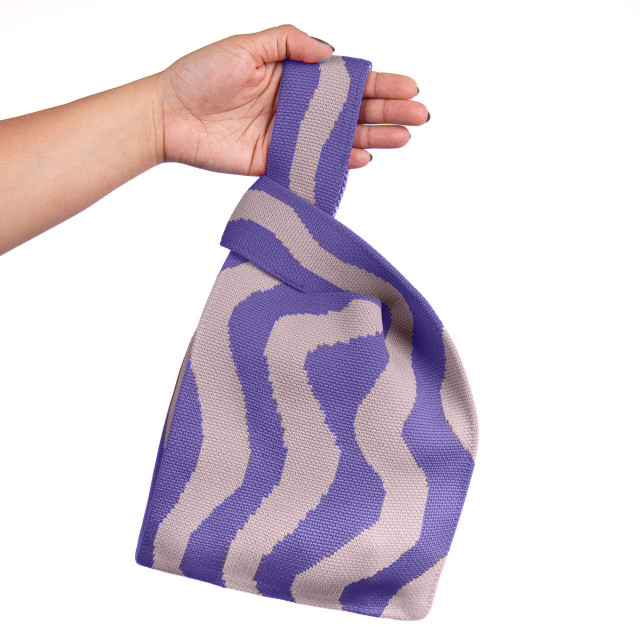 Tailor-made Purple Wave Knit Tote Bag