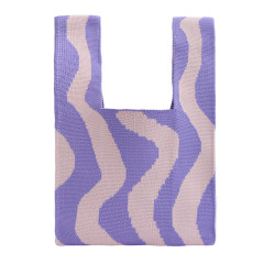 Tailor-made Purple Wave Knit Tote Bag