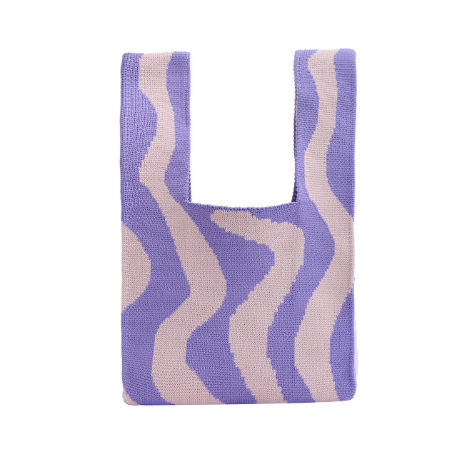 Tailor-made Purple Wave Knit Tote Bag