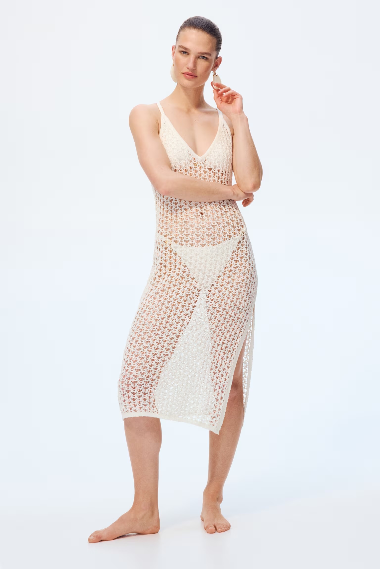 Made-to-order Women's Boho Crochet Midi Dress