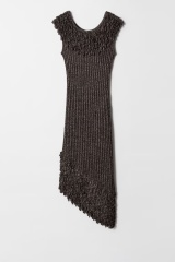 Factory Direct Women’s knit Fringe Asymmetrical Midi Dress