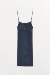 Customized  Sequin Embellished Ribbed Knit Mini Dress