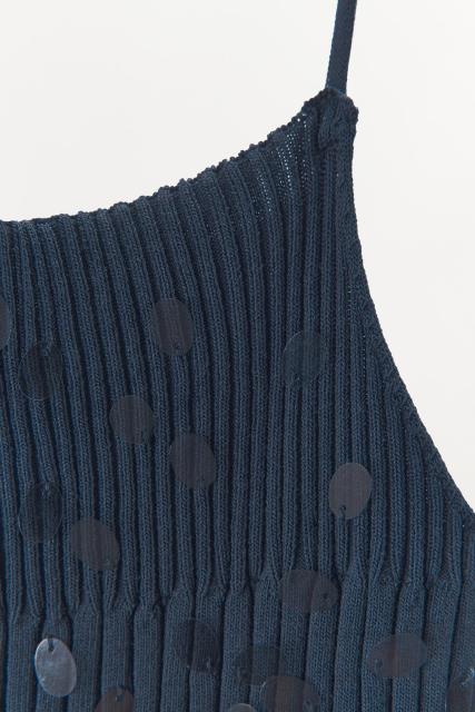 Customized  Sequin Embellished Ribbed Knit Mini Dress