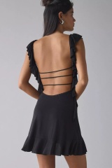 OEM ODM  Lace Detail Ruffle Hem Mini Dress