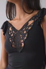 OEM ODM  Lace Detail Ruffle Hem Mini Dress