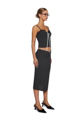 Custom Design  Made-to-order Polka Dot Two-Piece Camisole and Midi Skirt Set