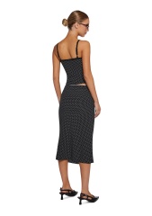 Custom Design  Made-to-order Polka Dot Two-Piece Camisole and Midi Skirt Set