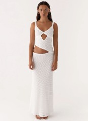 Factory Direct White Cutout Lace Knit Bodycon Dress