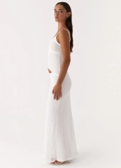 Factory Direct White Cutout Lace Knit Bodycon Dress