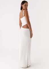 Factory Direct White Cutout Lace Knit Bodycon Dress