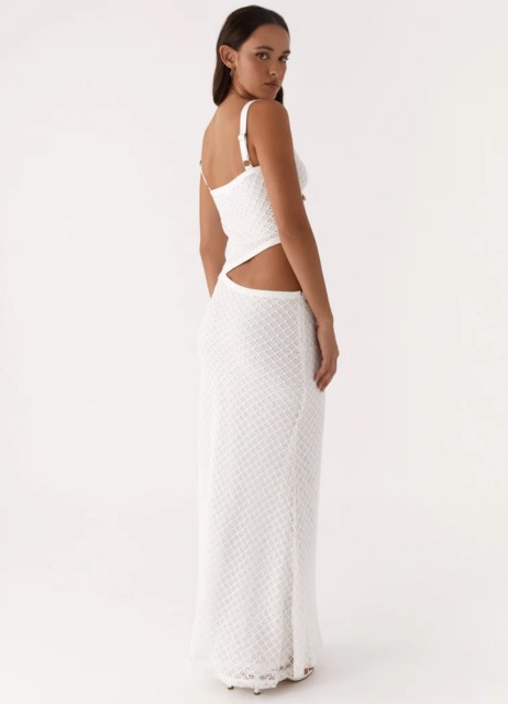 Factory Direct White Cutout Lace Knit Bodycon Dress