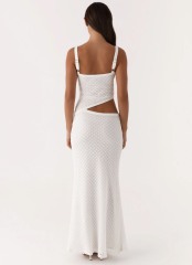 Factory Direct White Cutout Lace Knit Bodycon Dress