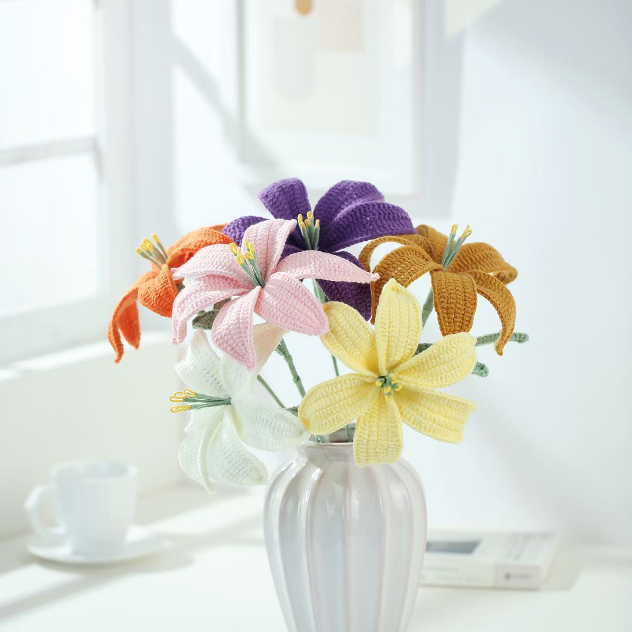 Handmade Crocheted Lily Flower Bouquet