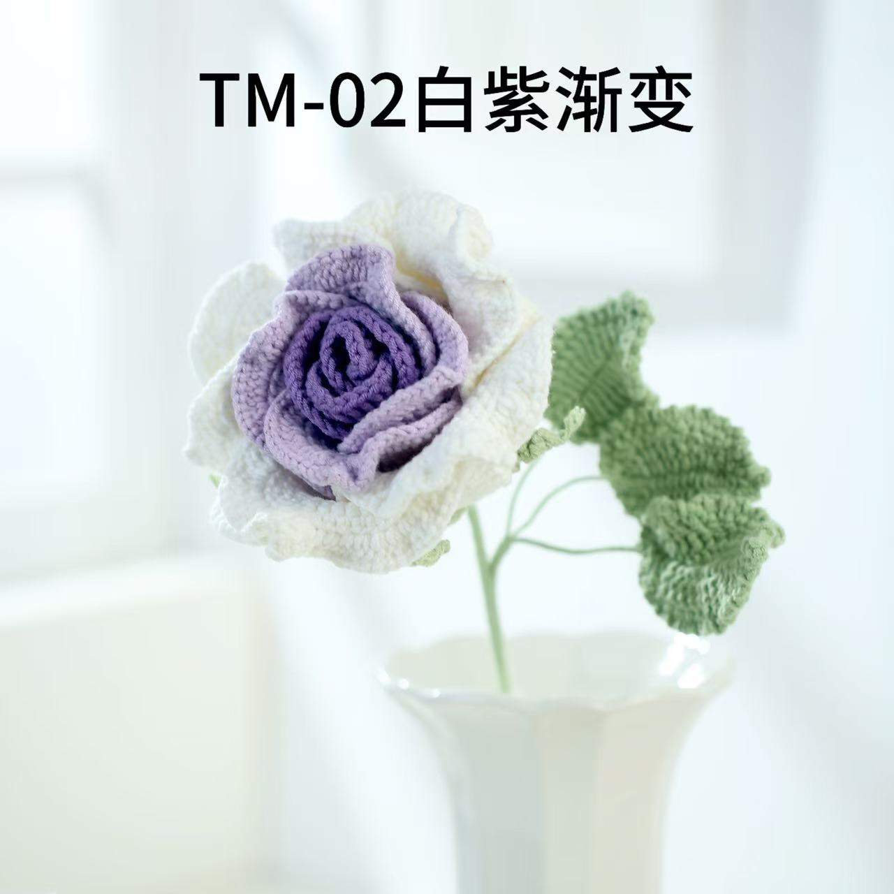 Handmade Crocheted Rose Bouquet – Assorted Colors
