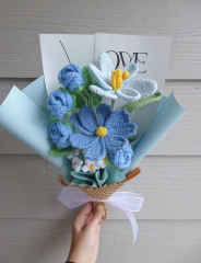 Handmade Yellow Crocheted Flower Bouquet
