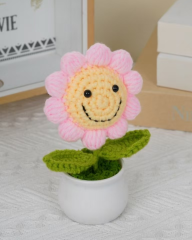 Handmade Crocheted Sunflower Plant in Pot