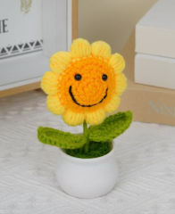 Handmade Crocheted Sunflower Plant in Pot