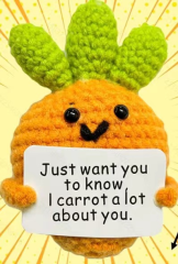 Positive Crocheted Pickle with Motivational Message