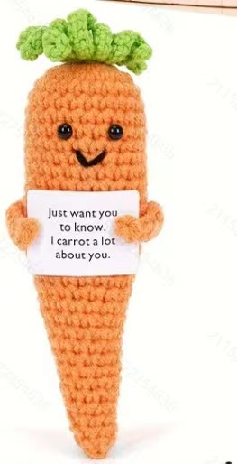 Handmade Crocheted Mushroom with "I Have So... Wuushroom for You" Message