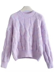 Wholesale-  Lavender Cable Knit Sweater