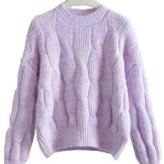Wholesale-  Lavender Cable Knit Sweater