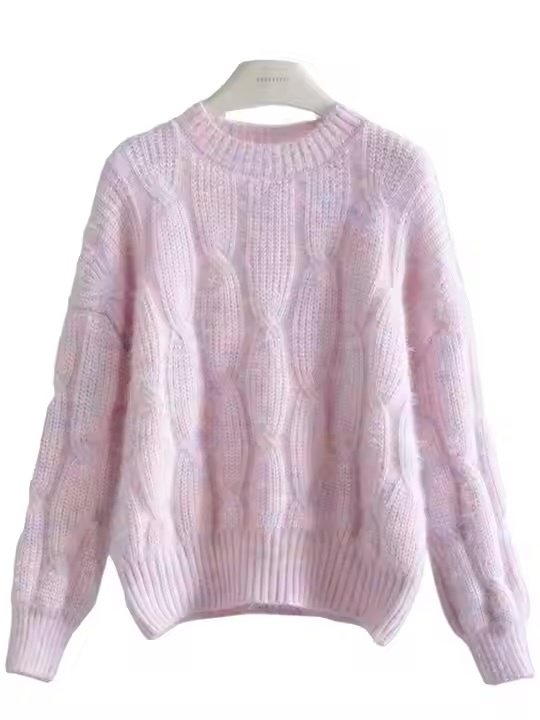 Wholesale-  Lavender Cable Knit Sweater