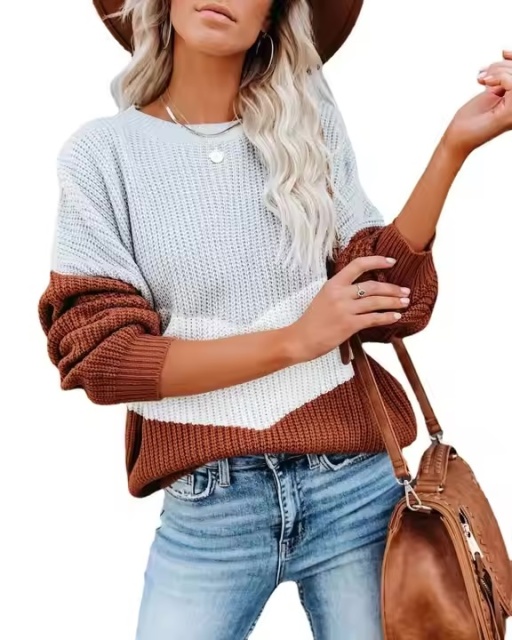 Custom- Color Block Knit Sweater